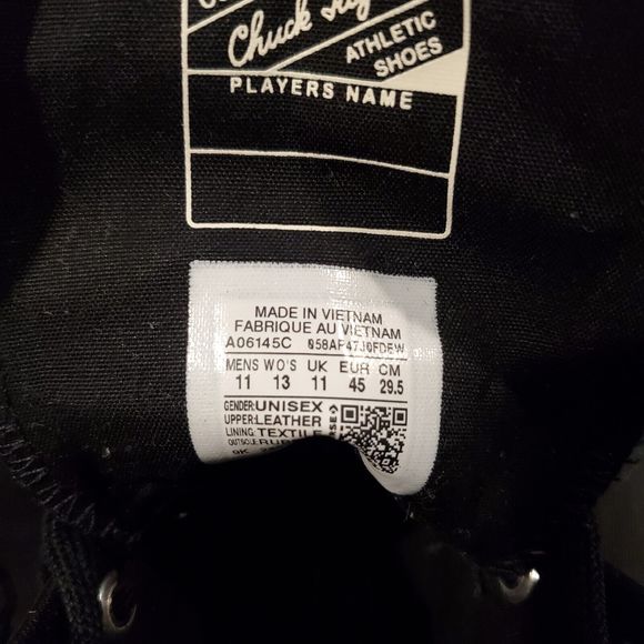 Converse Chuck 70 De Luxe Mens Size 11 Heeled Shoes Leather Black A06145C - Picture 10 of 11